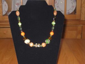 Fall Hand Blown Artistic Beaded Necklace