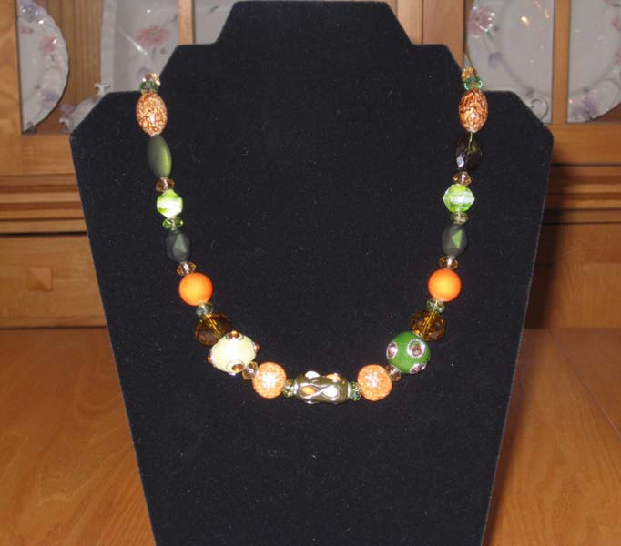 Fall Hand Blown Artistic Beaded Necklace2